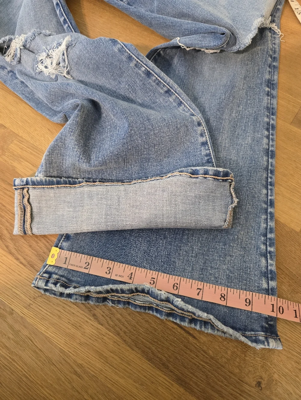 AE Next Level Curvy Ripped Super High-Waisted Flare Jean - Glowing Light 8 Short